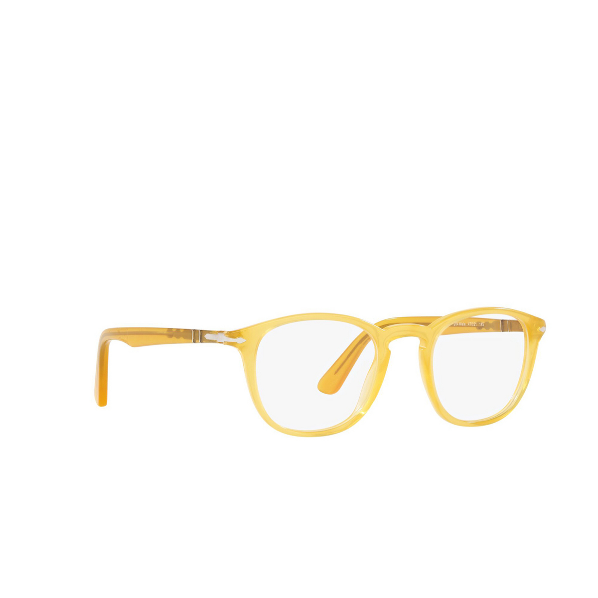 Persol® Square Eyeglasses: PO3143V color Miele 204 - three-quarters view.