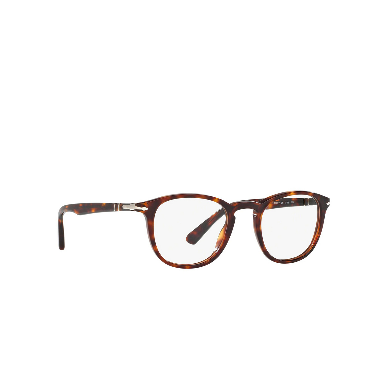 Persol® Square Eyeglasses: PO3143V color Havana 24 - three-quarters view.