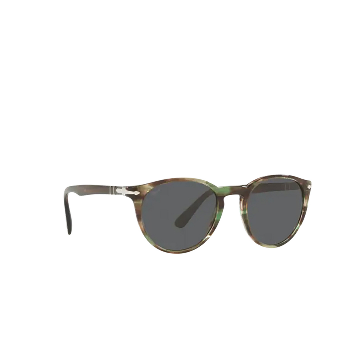 Persol PO3152S Sunglasses 1156B1 Striped Green - three-quarters view