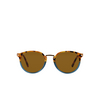 Persol PO3210S Sunglasses 112033 brown tortoise opal blue - product thumbnail 1/4