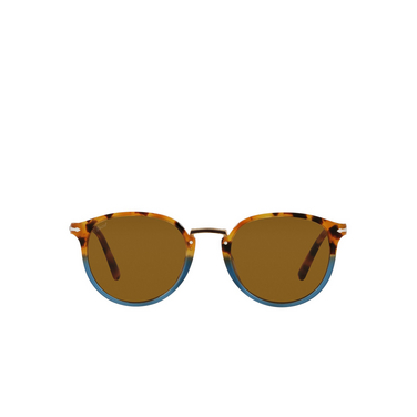 Persol PO3210S Sunglasses 112033 brown tortoise opal blue - front view