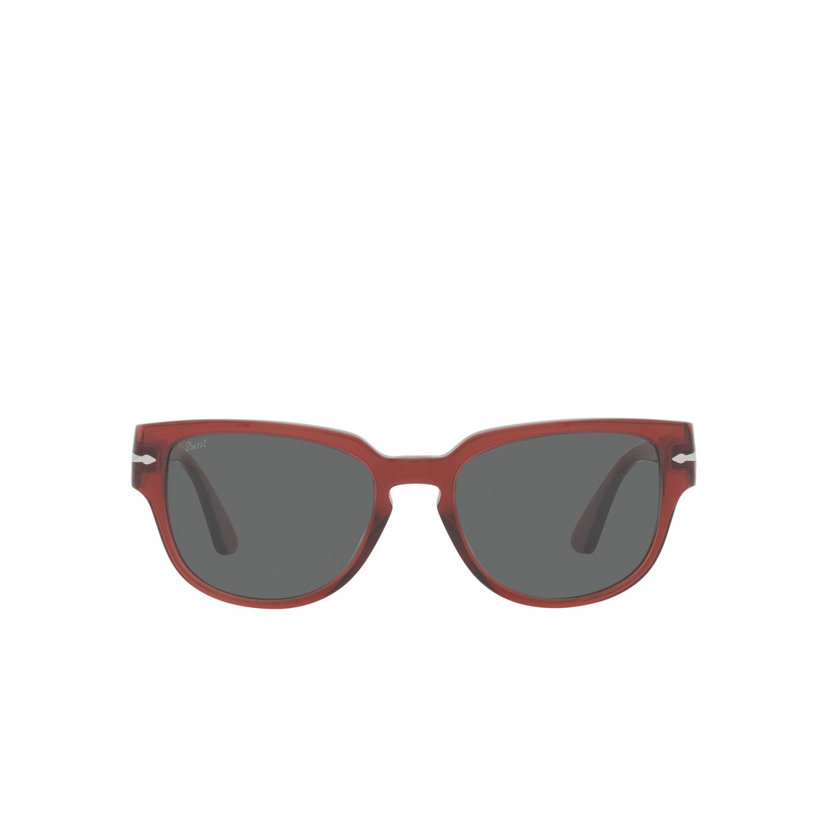 Persol® Square Sunglasses: PO3231S color Red Burnt Transparent 1104B1 - front view.