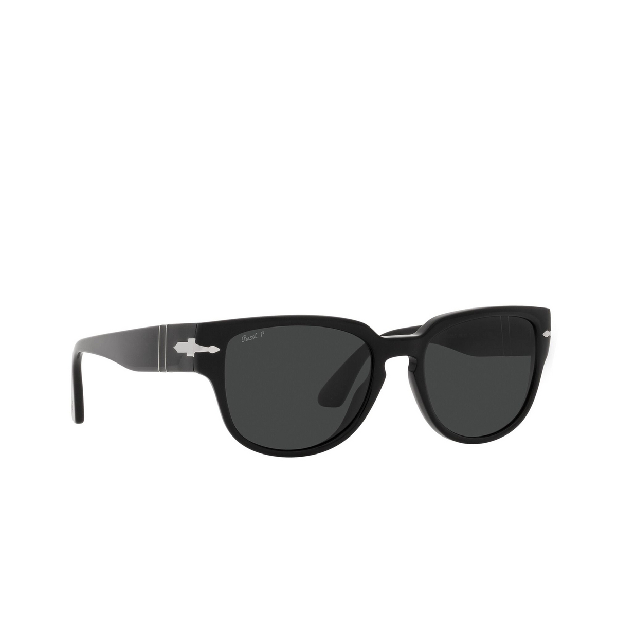 Persol® Square Sunglasses: PO3231S color Black 95/48 - three-quarters view.