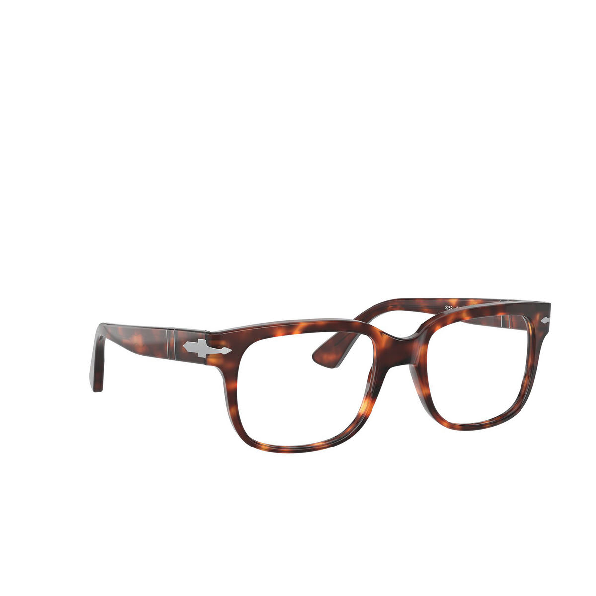 Persol® Rectangle Eyeglasses: PO3252V color Havana 24 - three-quarters view.