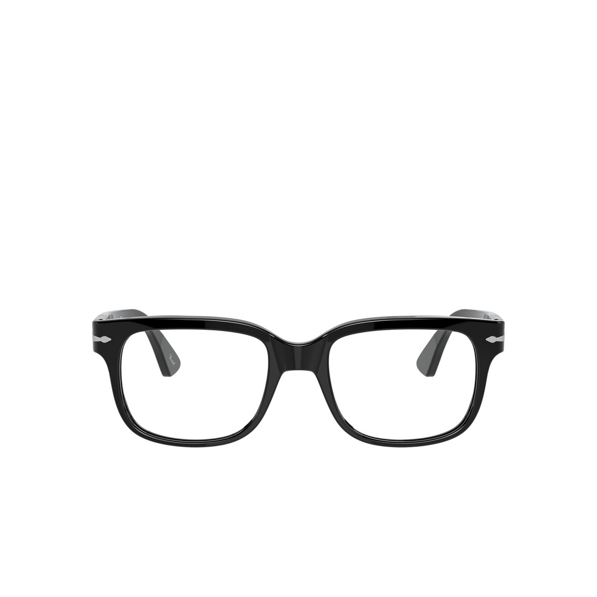Persol® Square Eyeglasses: PO3258V color Black 95 - front view.