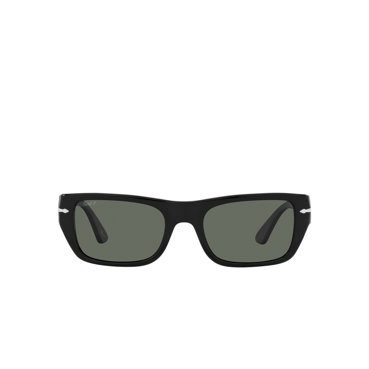 Persol® Rectangle Sunglasses: PO3268S color Black 95/58 - front view.
