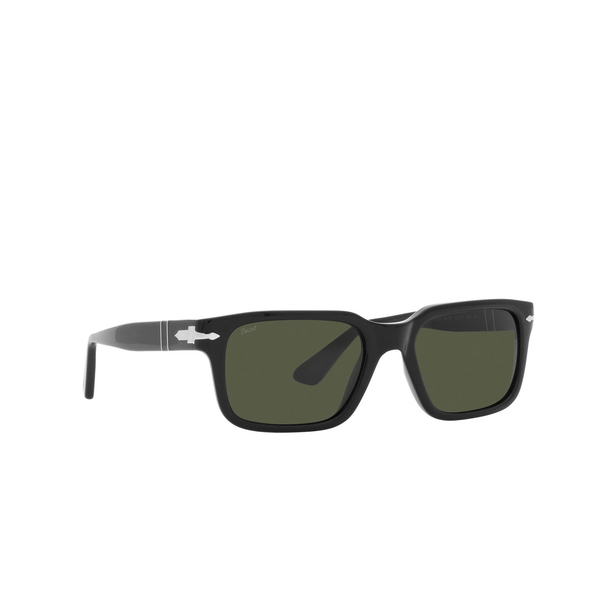 Persol® Rectangle Sunglasses: PO3272S color Black 95/31 - three-quarters view.