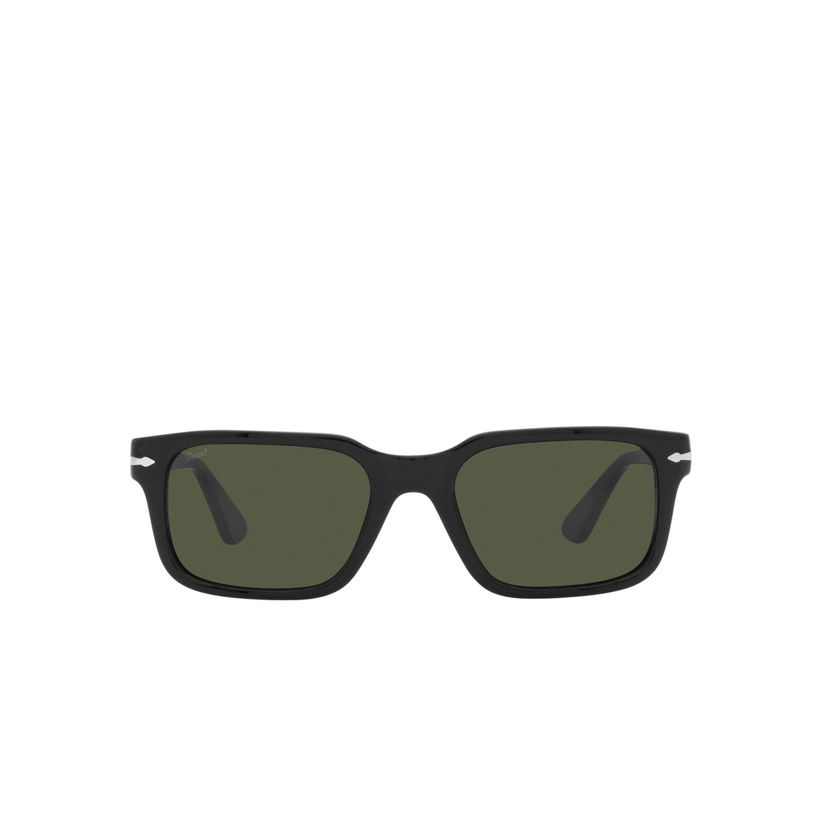 Persol® Rectangle Sunglasses: PO3272S color Black 95/31 - front view.