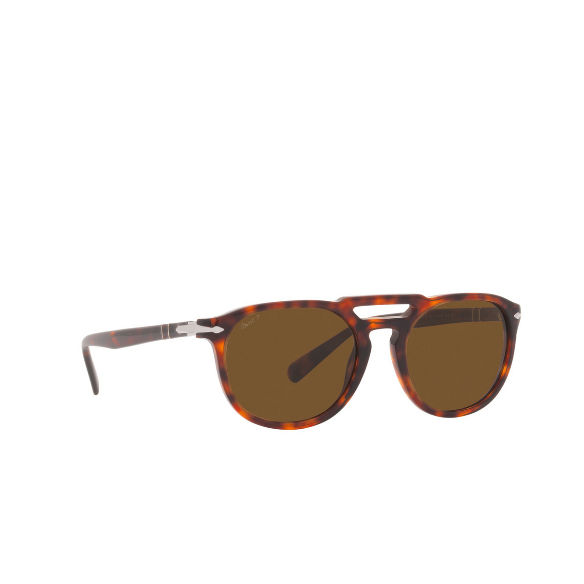 Persol® Square Sunglasses: PO3279S color Havana 24/57 - three-quarters view.