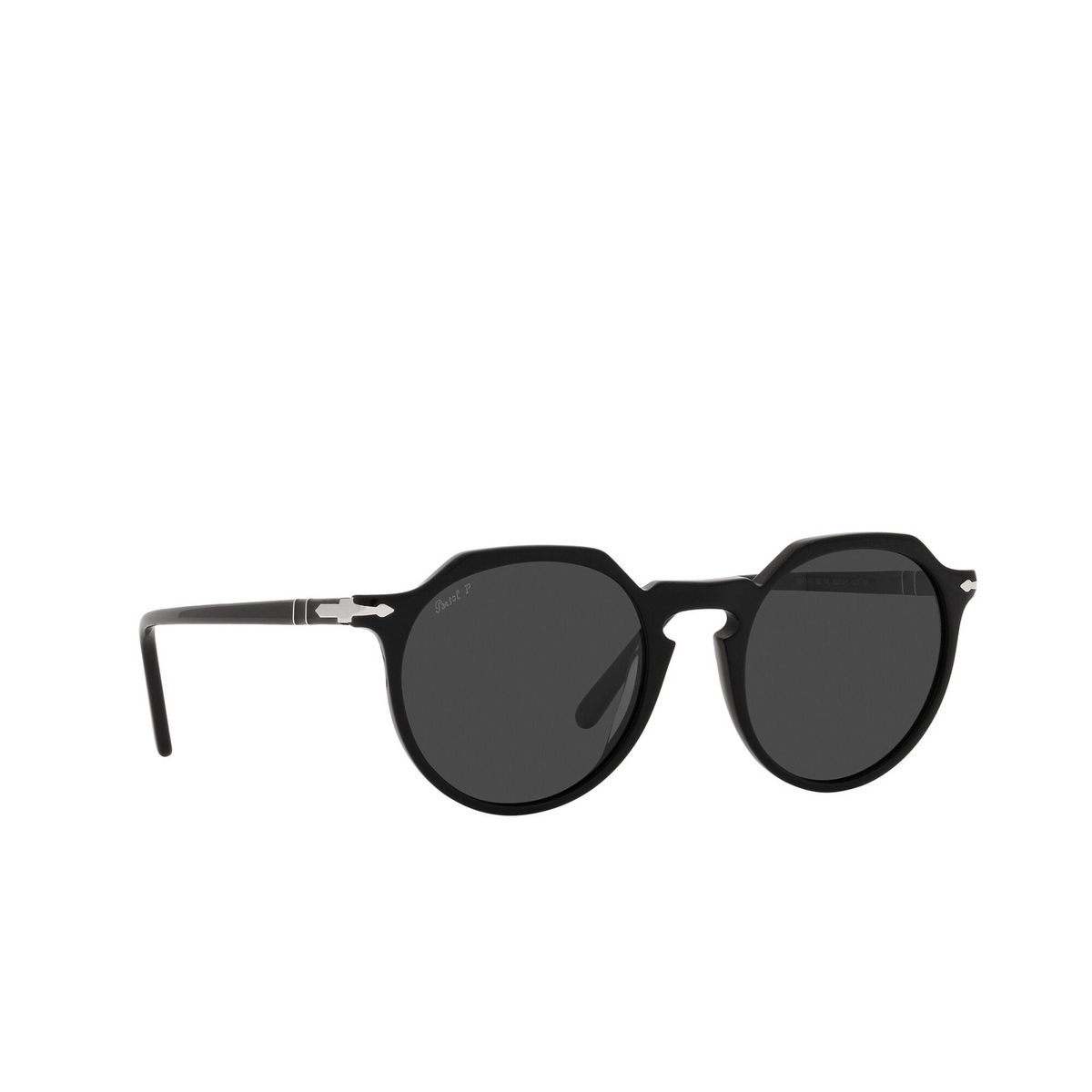Persol® Irregular Sunglasses: PO3281S color Black 95/48 - three-quarters view.