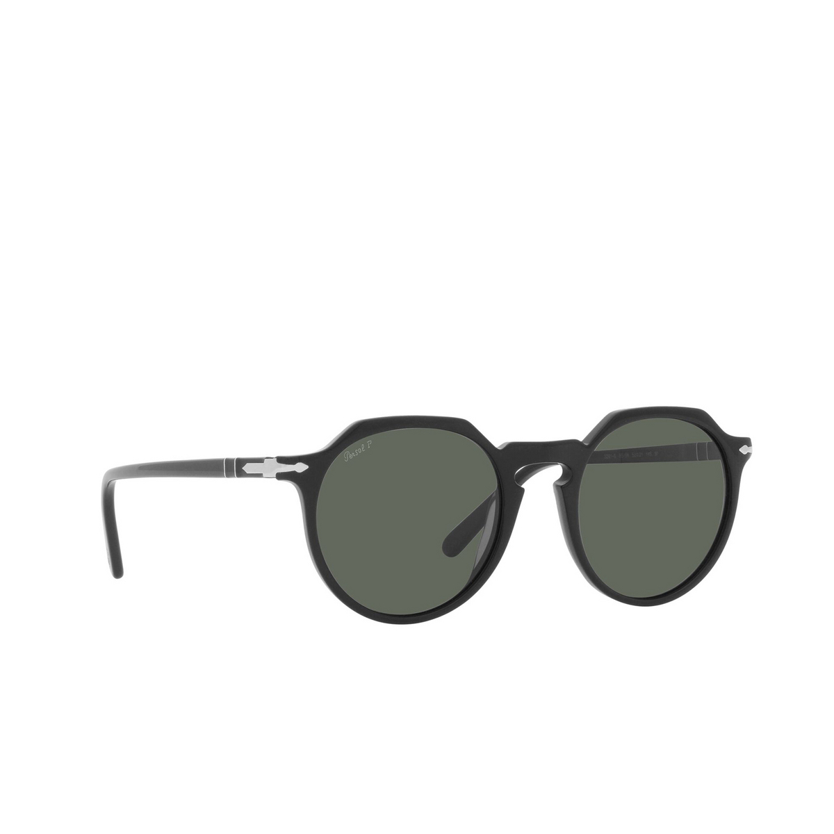 Persol® Irregular Sunglasses: PO3281S color Black 95/58 - three-quarters view.