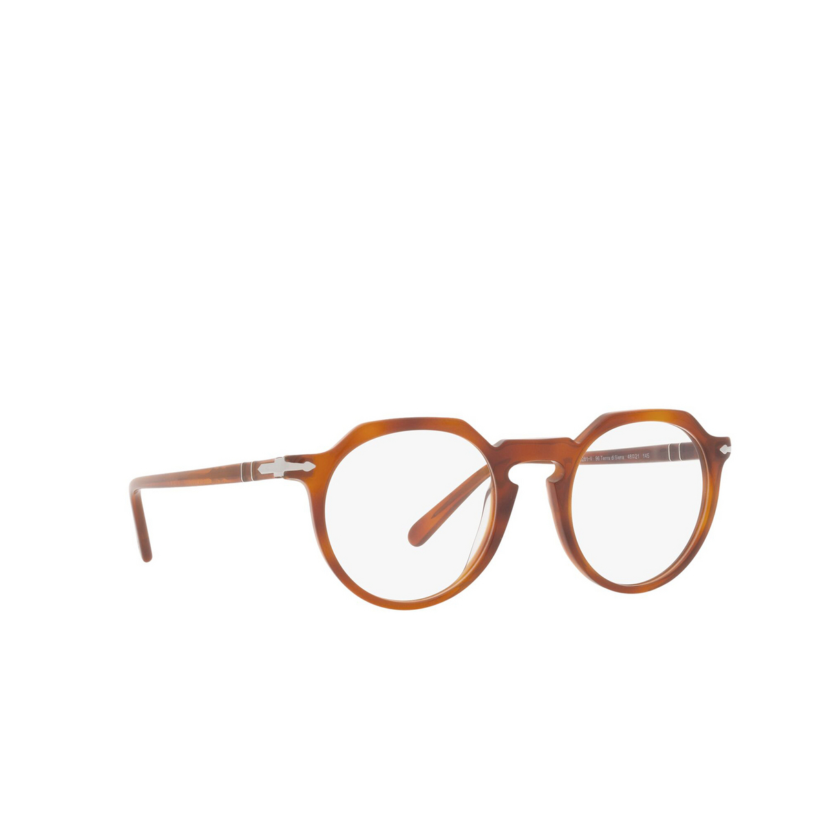 Persol® Irregular Eyeglasses: PO3281V color Terra Di Siena 96 - three-quarters view.