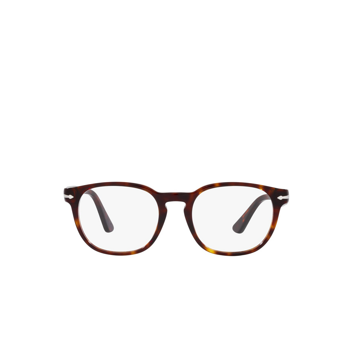 Persol® Square Eyeglasses: PO3283V color Havana 24 - front view.