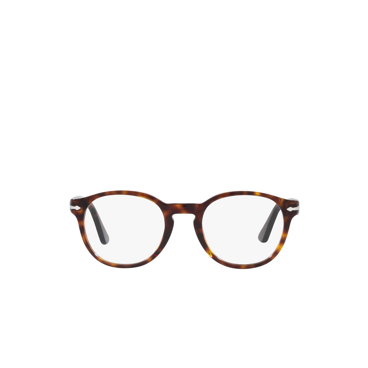 Persol® Round Eyeglasses: PO3284V color Havana 24 - front view.