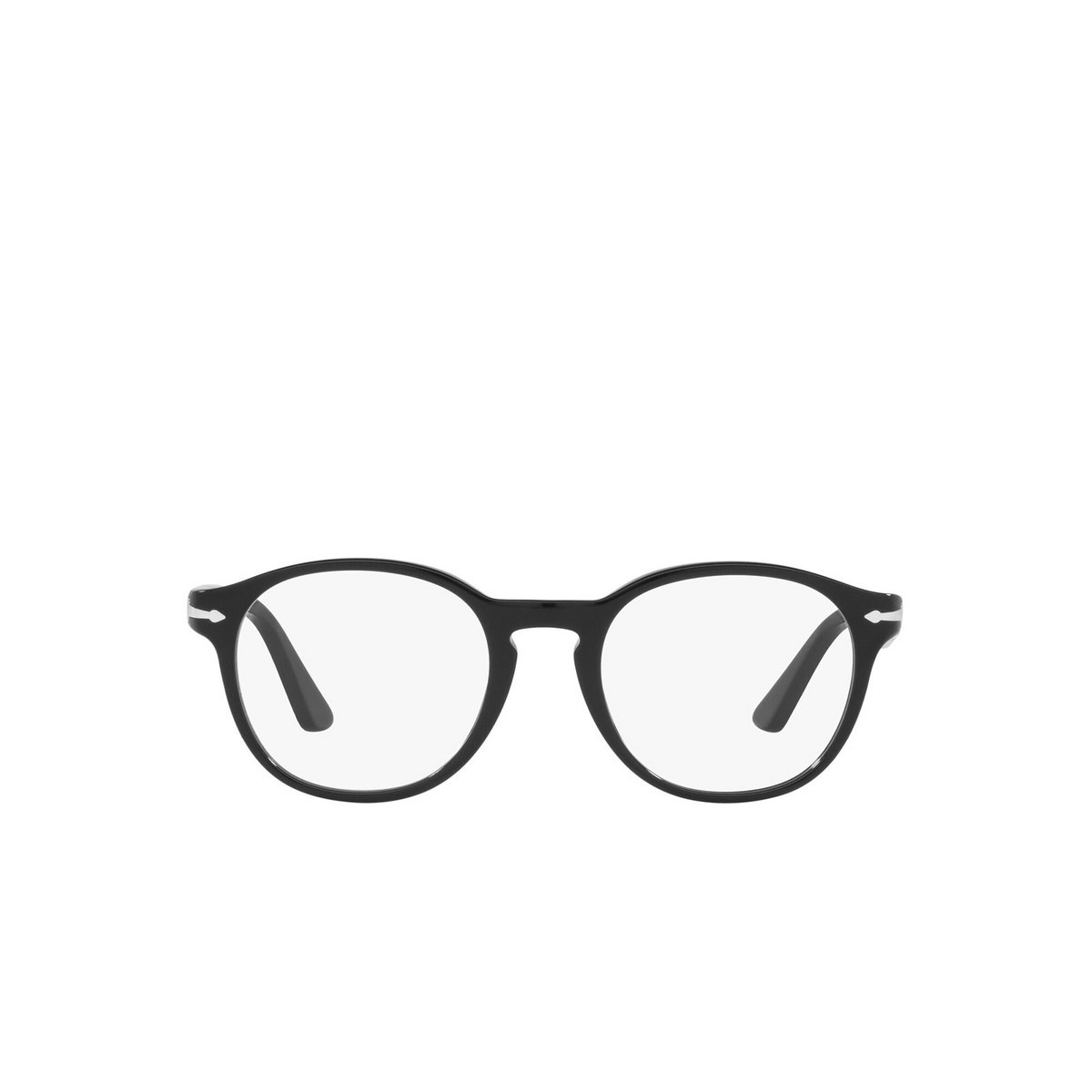 Persol® Round Eyeglasses: PO3284V color Black 95 - front view.