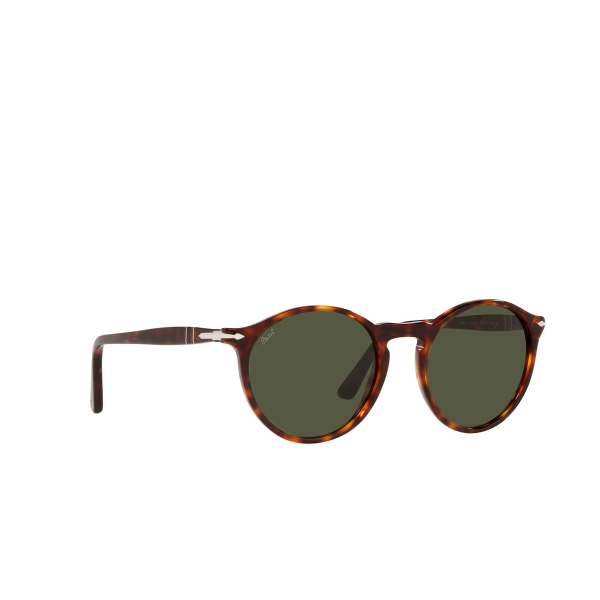 Persol® Round Sunglasses: PO3285S color Havana 24/31 - three-quarters view.