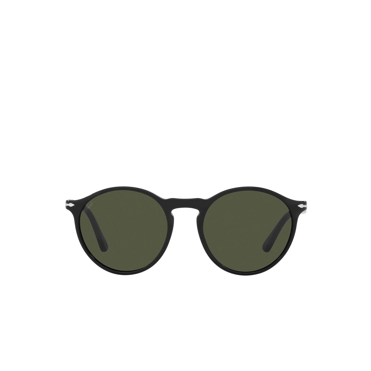 Persol® Round Sunglasses: PO3285S color Black 95/31 - front view.