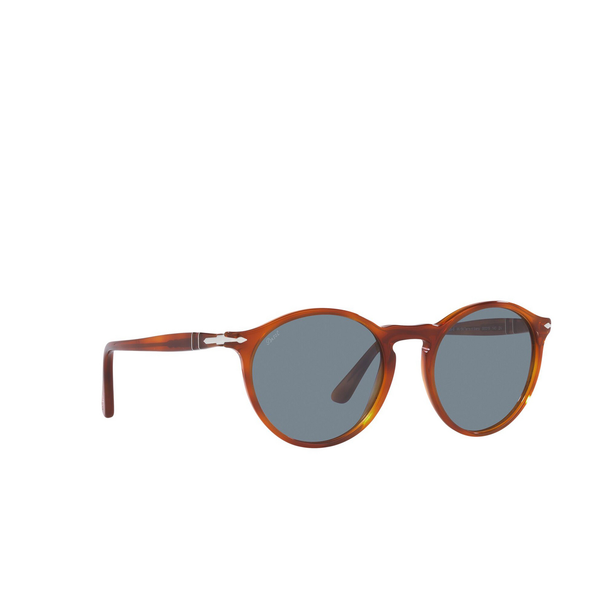 Persol® Round Sunglasses: PO3285S color Terra Di Siena 96/56 - three-quarters view.