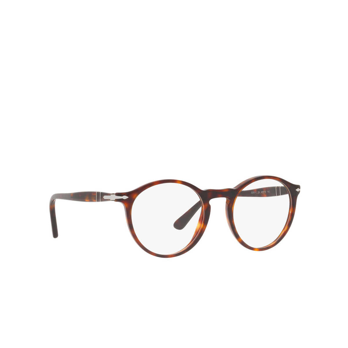 Persol® Round Eyeglasses: PO3285V color Havana 24 - three-quarters view.