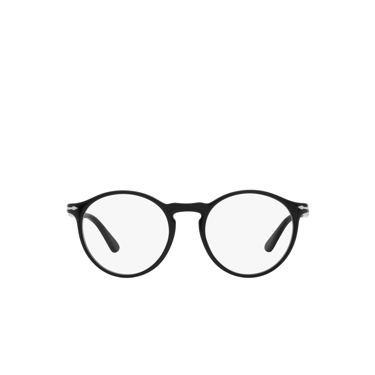 Persol® Round Eyeglasses: PO3285V color Black 95 - front view.