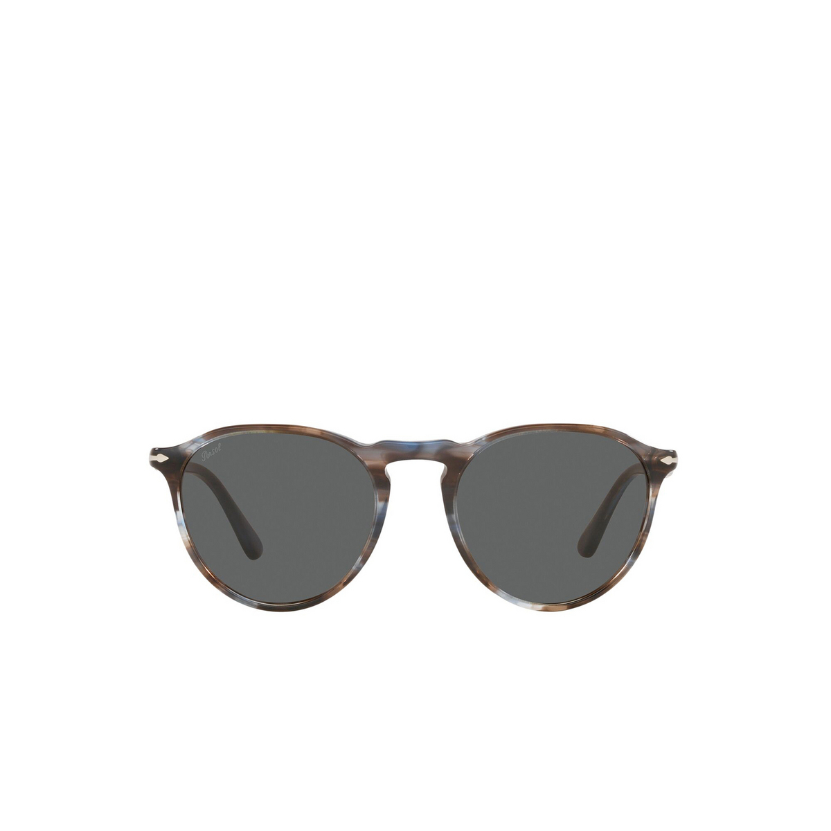 Persol® Round Sunglasses: PO3286S color Striped Blue 1155B1 - front view.