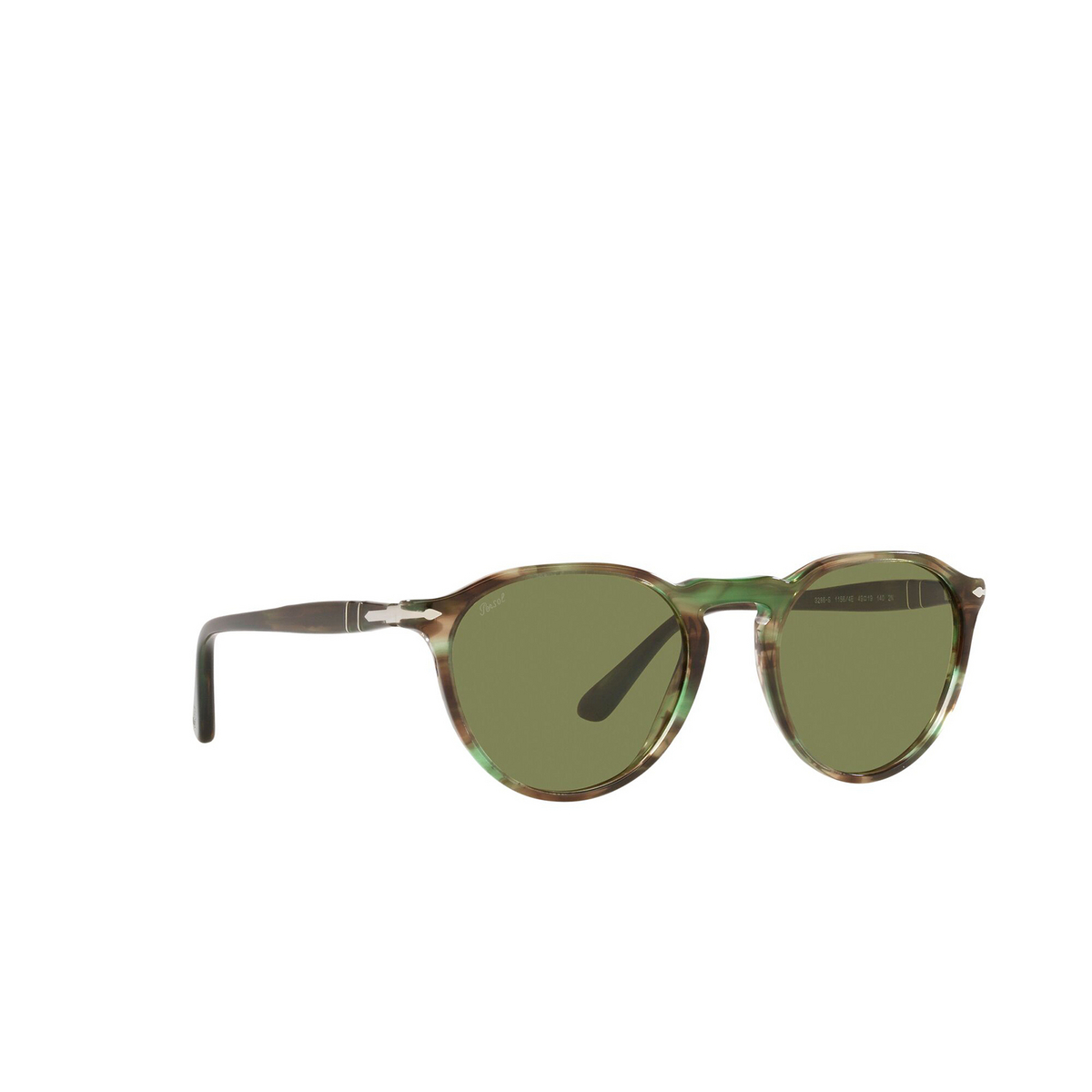 Persol® Round Sunglasses: PO3286S color Striped Green 11564E - product thumbnail 3/3.