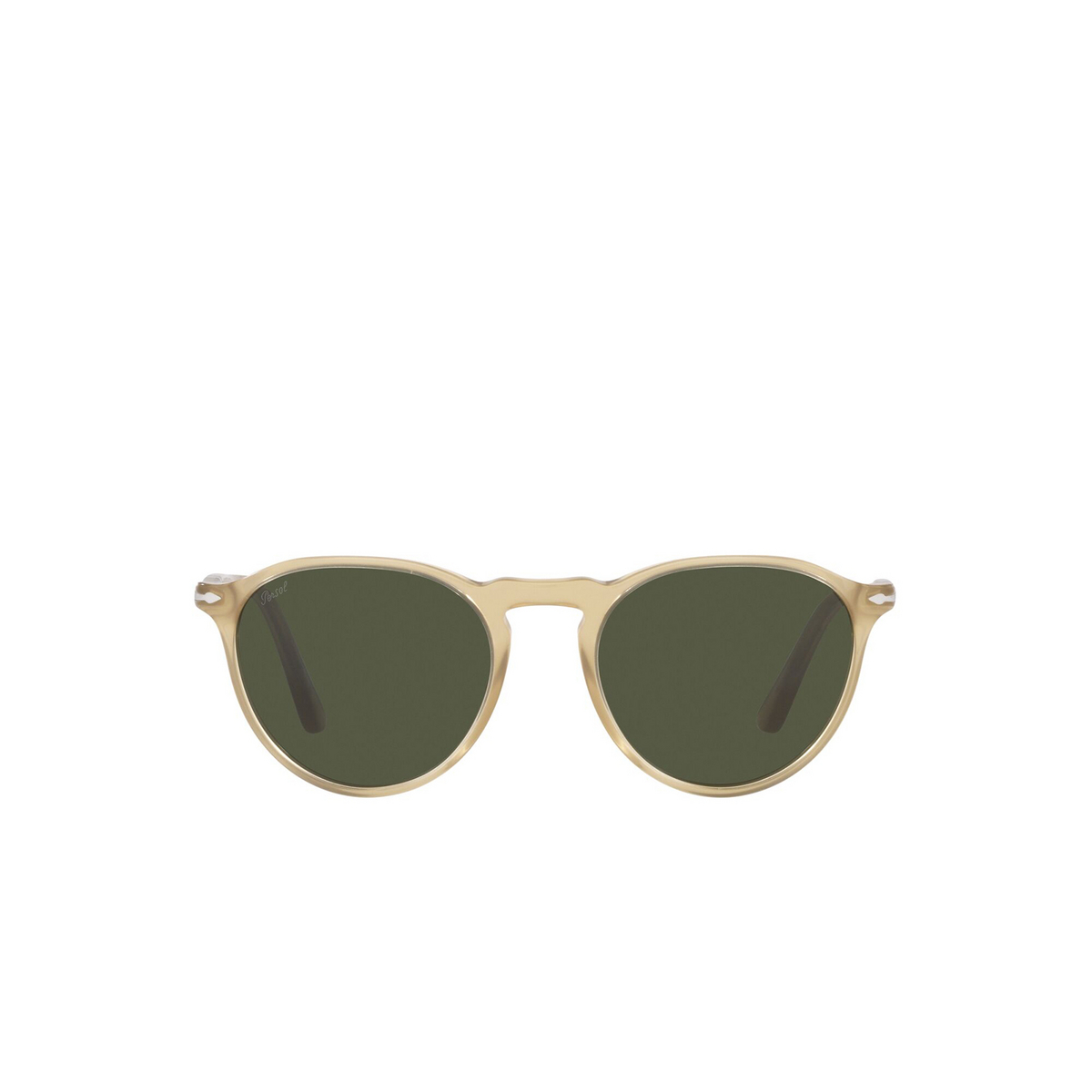 Persol® Round Sunglasses: PO3286S color Beige Opal 116931 - front view.