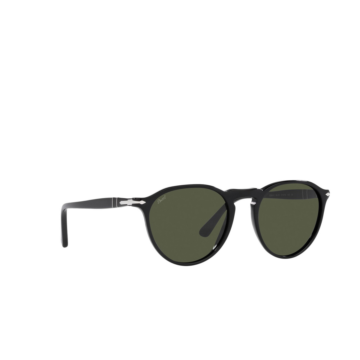Persol® Round Sunglasses: PO3286S color Black 95/31 - product thumbnail 3/3.
