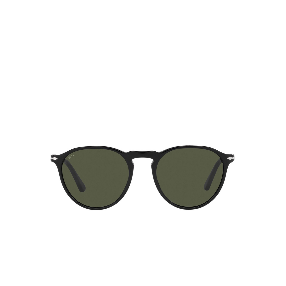 Persol® Round Sunglasses: PO3286S color Black 95/31 - front view.