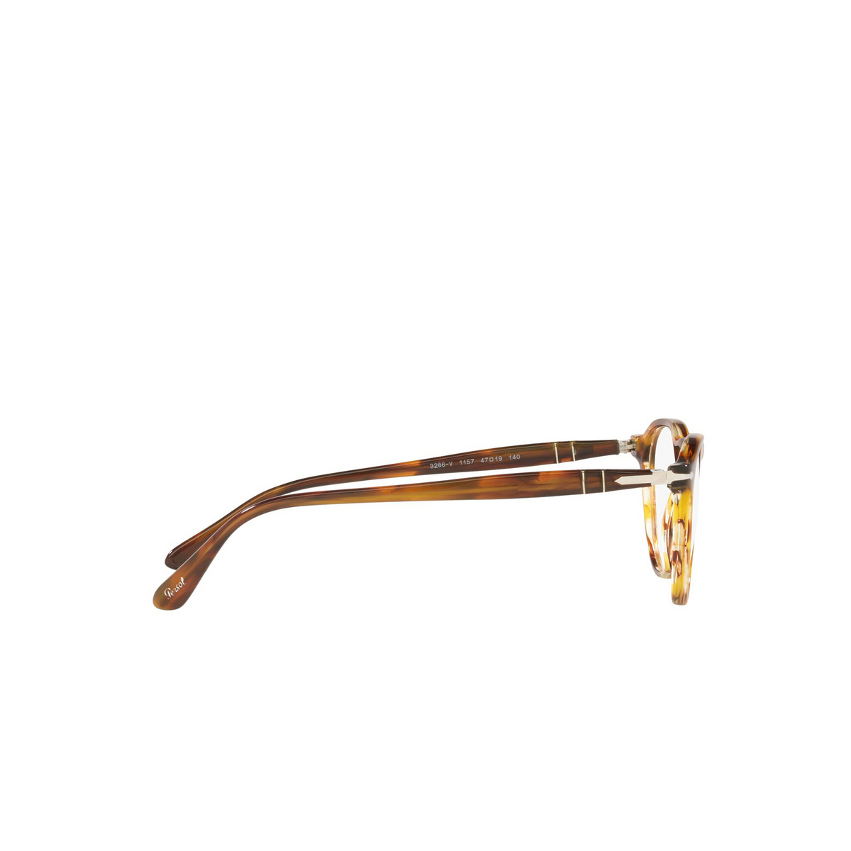 Persol® Round Eyeglasses: PO3286V color 1157 Striped Red - three-quarters view
