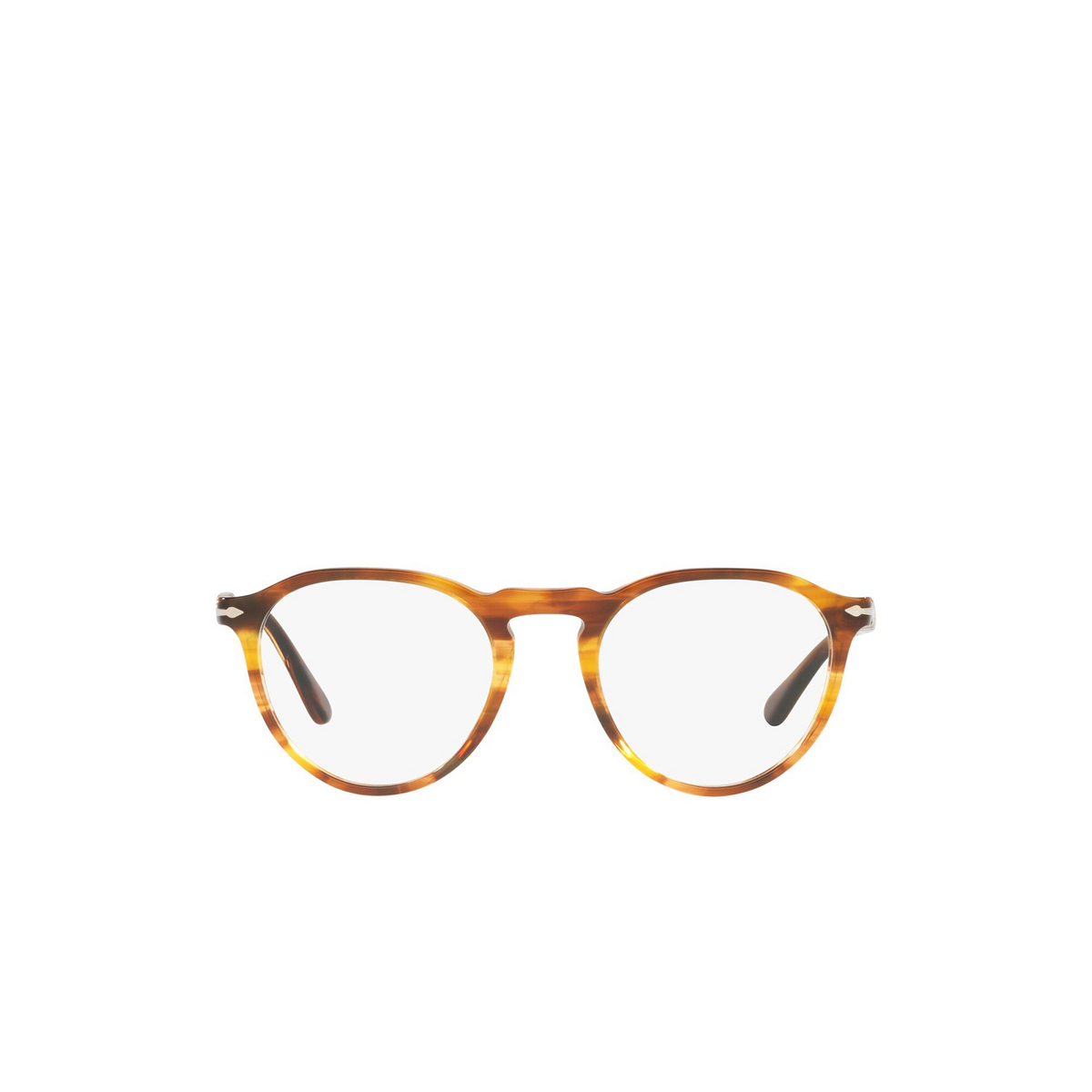 Persol® Round Eyeglasses: PO3286V color 1157 Striped Red - front view
