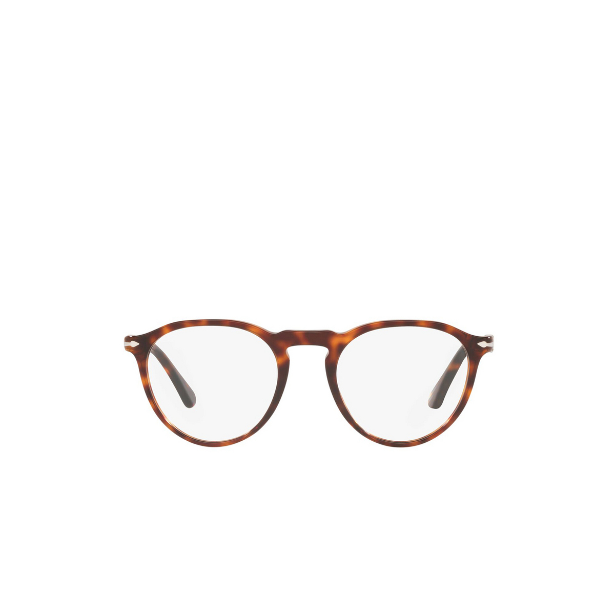 Persol® Round Eyeglasses: PO3286V color Havana 24 - front view.