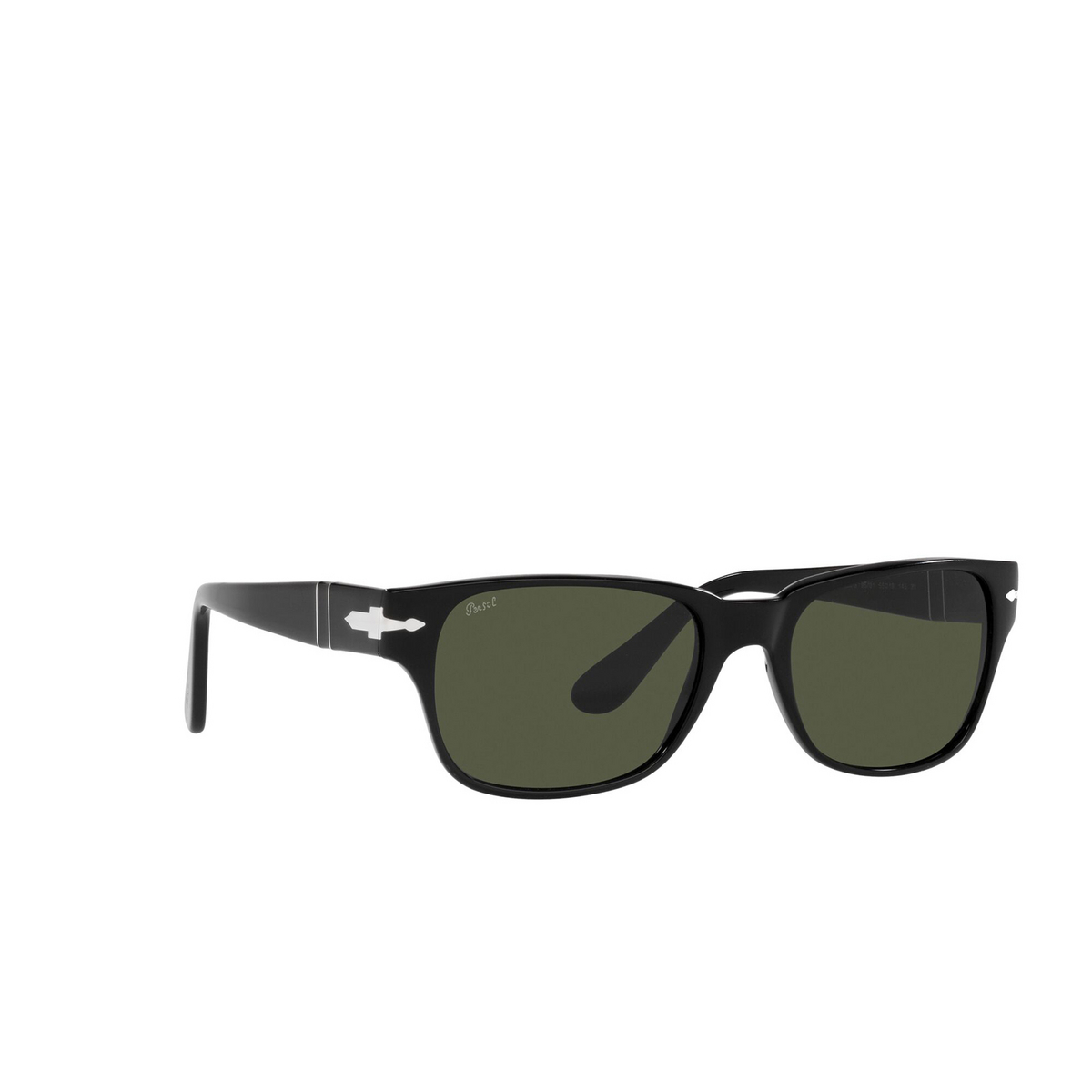 Persol® Rectangle Sunglasses: PO3288S color Black 95/31 - three-quarters view.