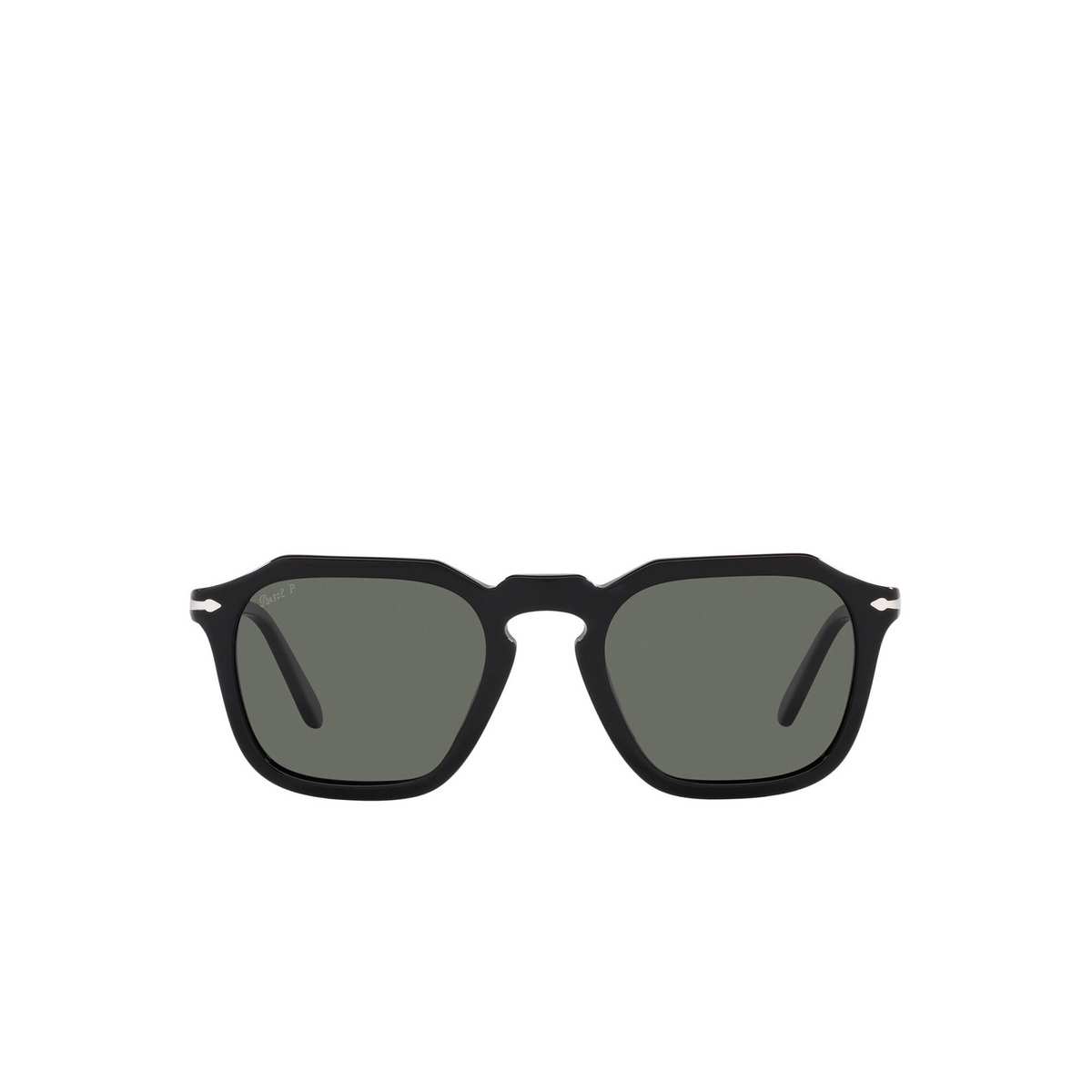 Persol® Square Sunglasses: PO3292S color Black 95/58 - front view.