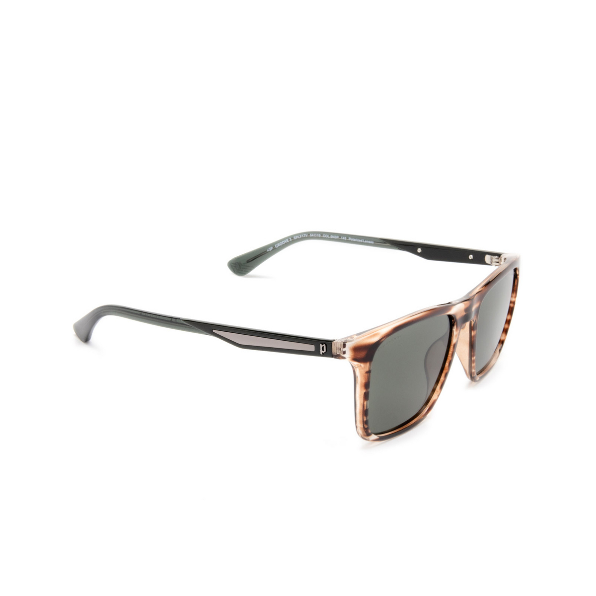 Police GROOVE 3 Sunglasses 9N3P Brown - three-quarters view