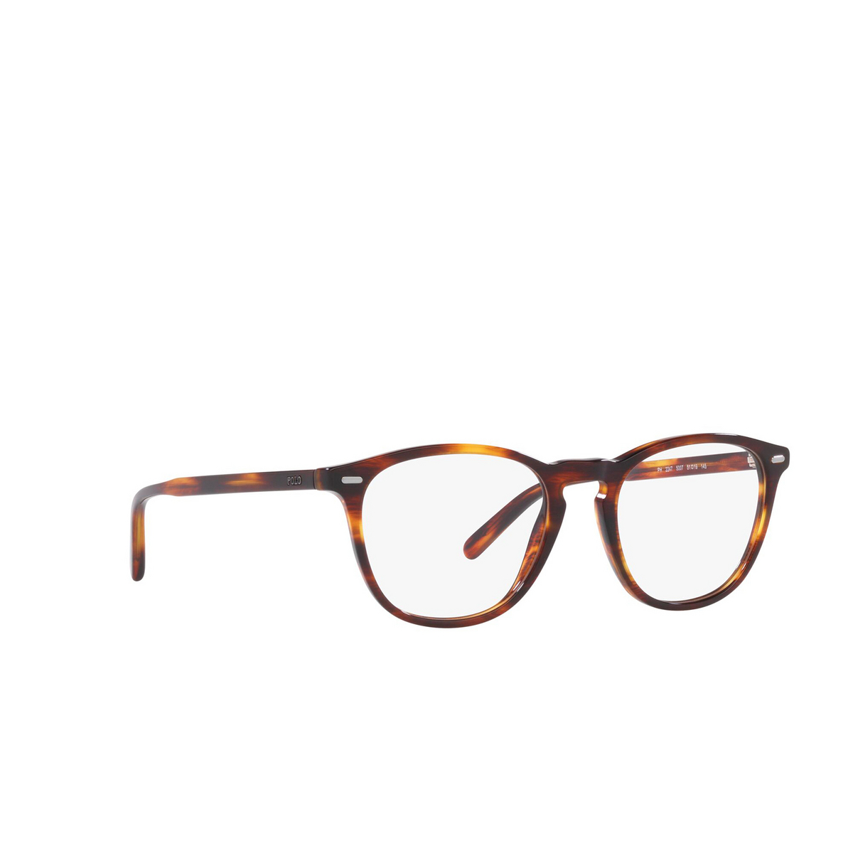 Polo Ralph Lauren® Square Eyeglasses: PH2247 color Shiny Striped Havana 5007 - three-quarters view.
