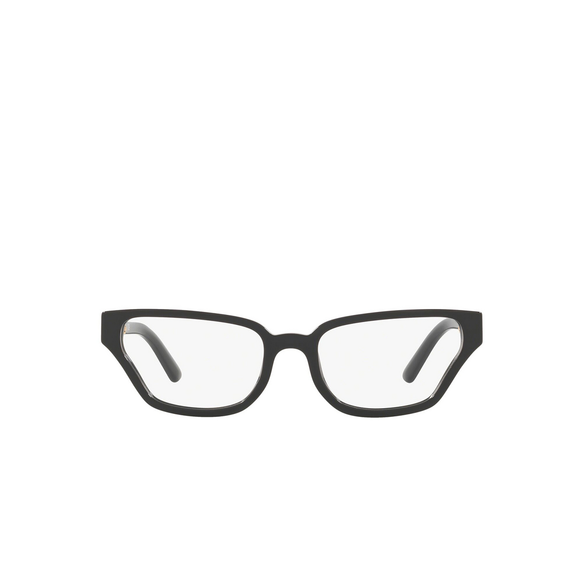 Prada® Irregular Eyeglasses: Catwalk PR 04XV color Black 1AB1O1 - front view.