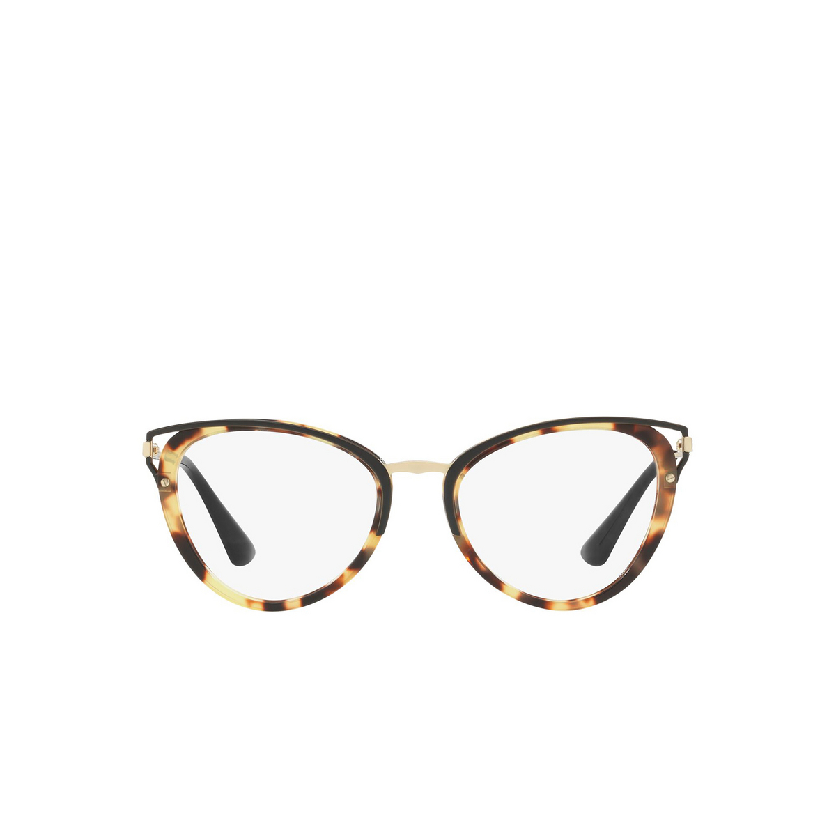 Prada® Cat-eye Eyeglasses: Catwalk PR 53UV color Medium Havana 7S01O1 - front view.