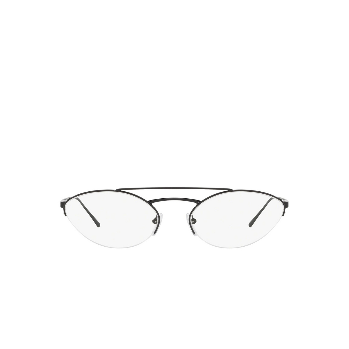 Prada® Oval Eyeglasses: Catwalk PR 62VV color Black 1AB1O1 - front view.