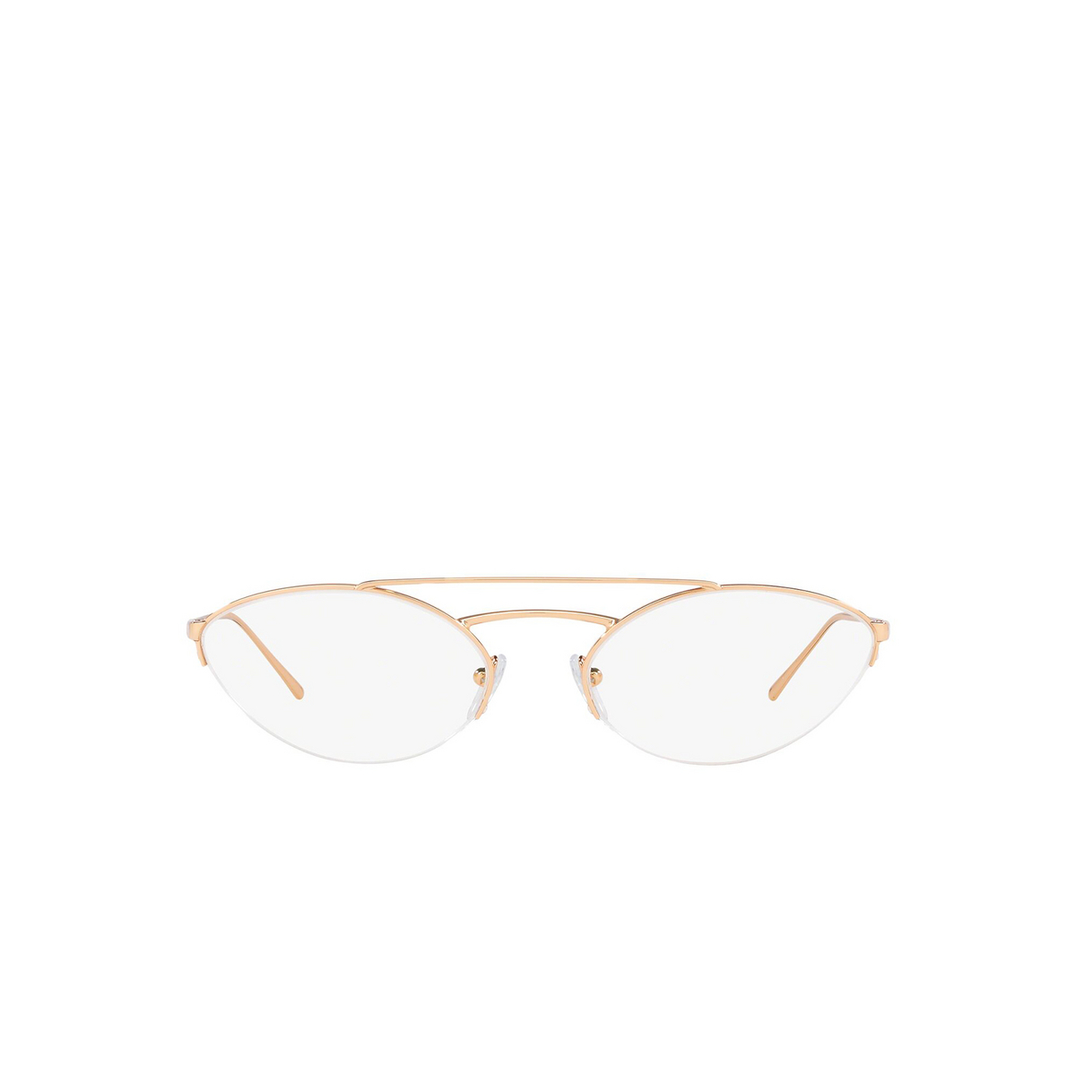 Prada® Oval Eyeglasses: Catwalk PR 62VV color Pink Gold SVF1O1 - front view.