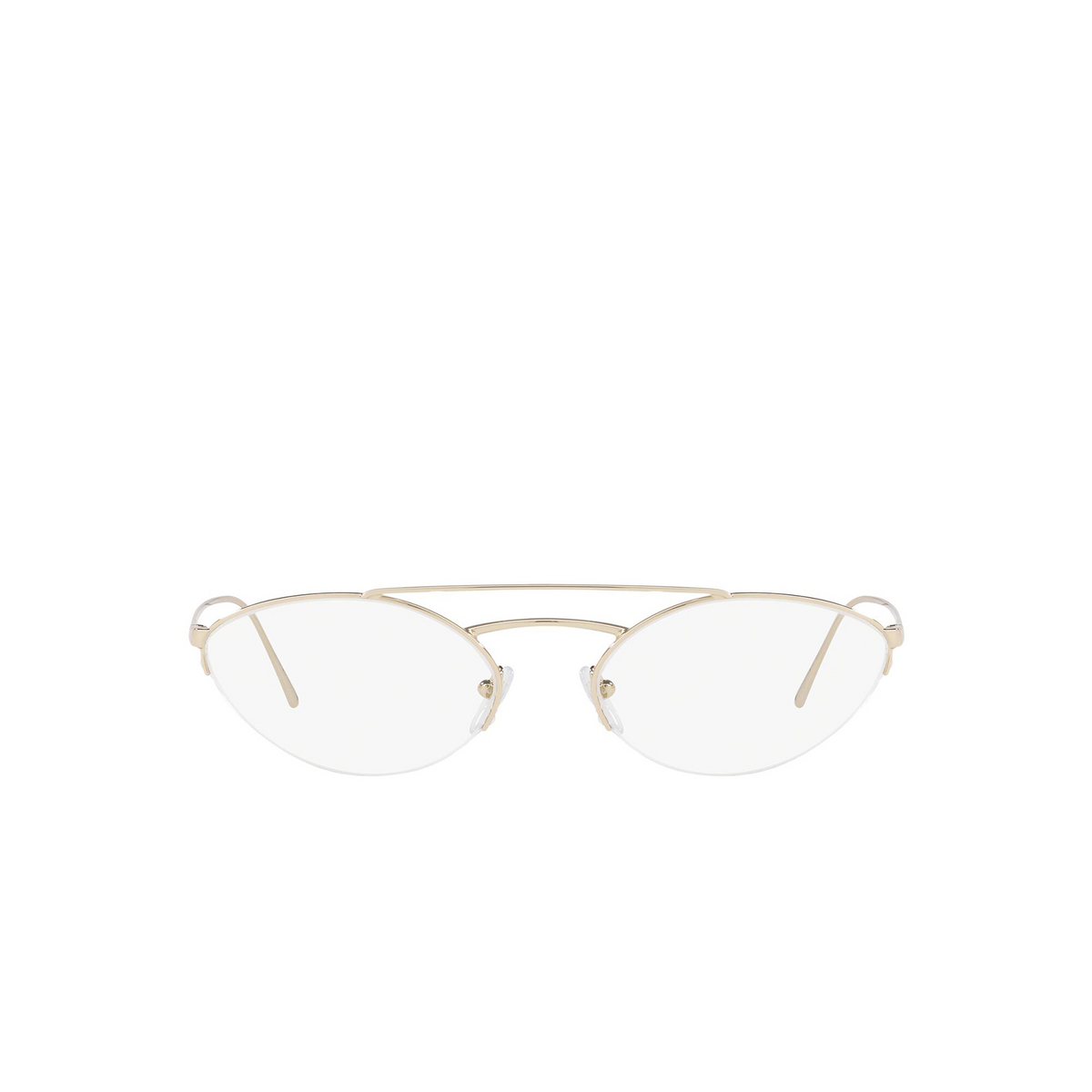 Prada® Oval Eyeglasses: Catwalk PR 62VV color Pale Gold ZVN1O1 - front view.