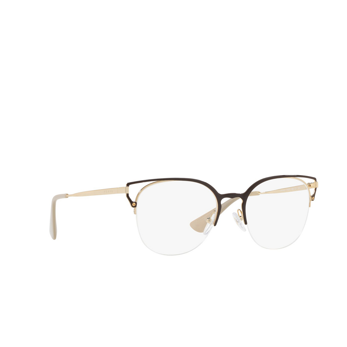 Prada PR 64UV Eyeglasses 98R1O1 Brown / Gold - 2/4