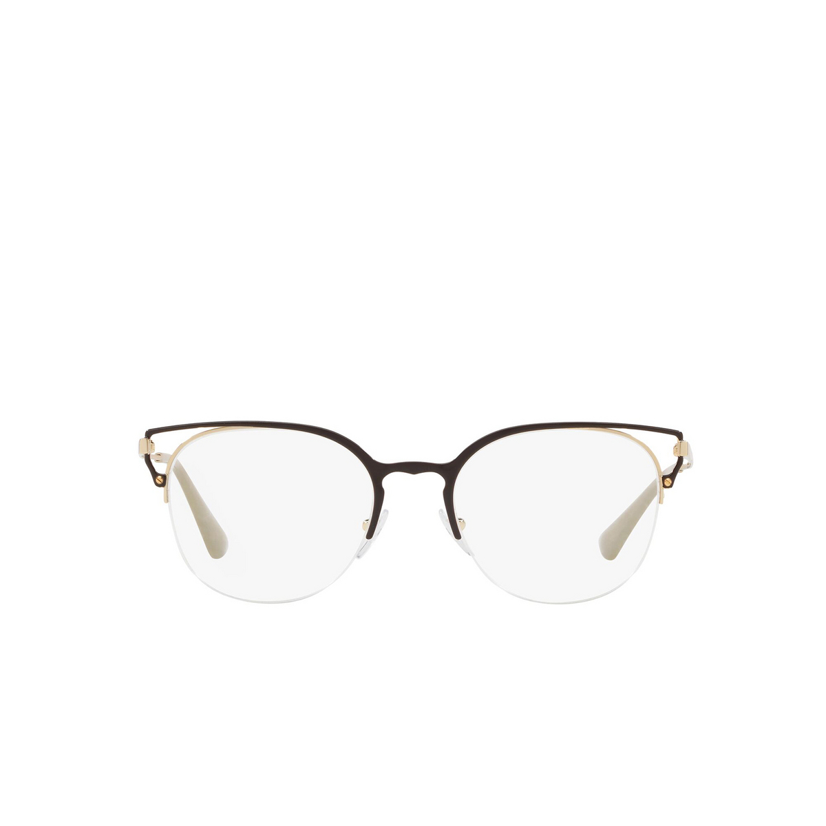Prada PR 64UV Eyeglasses 98R1O1 Brown / Gold - 1/4
