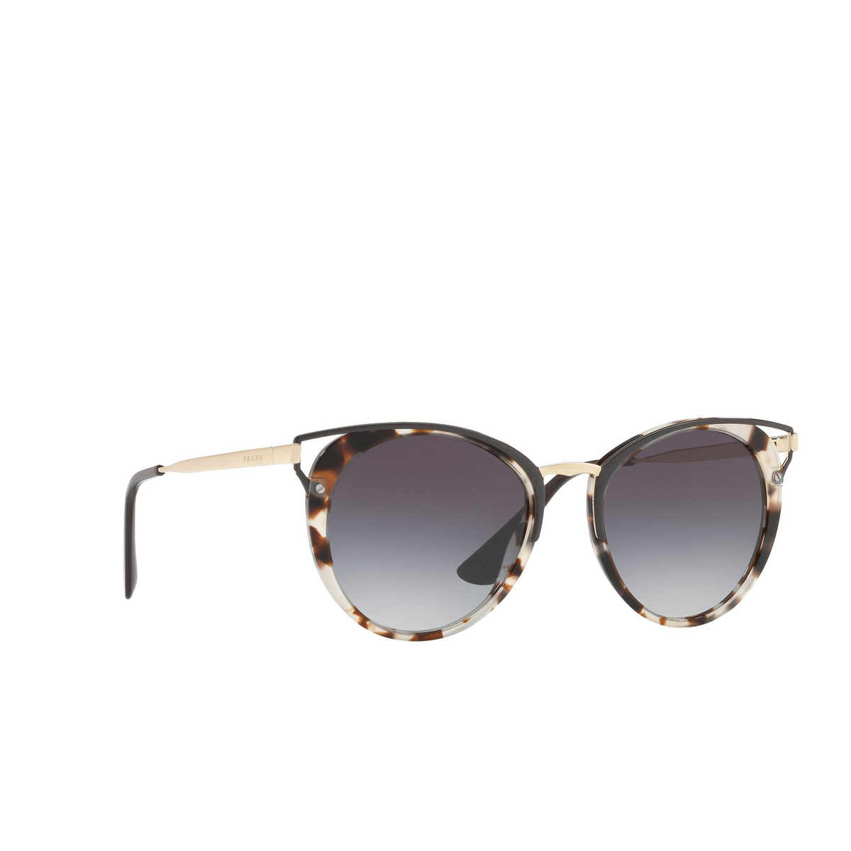 Prada® Cat-eye Sunglasses: Catwalk PR 66TSF color Spotted Opal Brown UAO5D1 - three-quarters view.