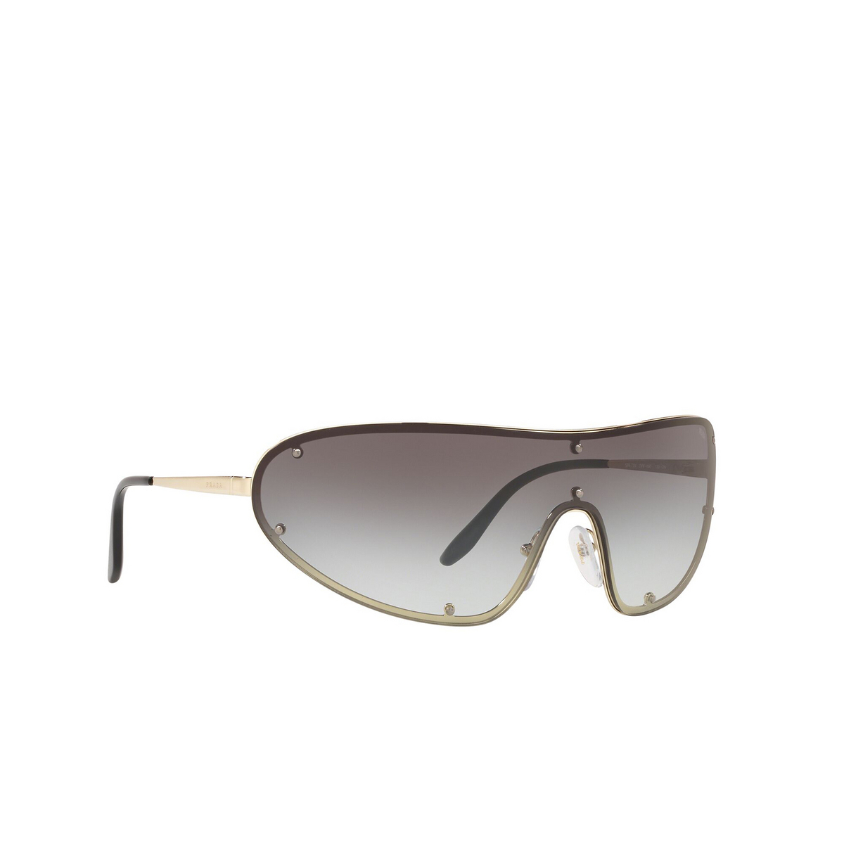 Prada® Mask Sunglasses: Catwalk PR 73VS color Pale Gold ZVN0A7 - three-quarters view.