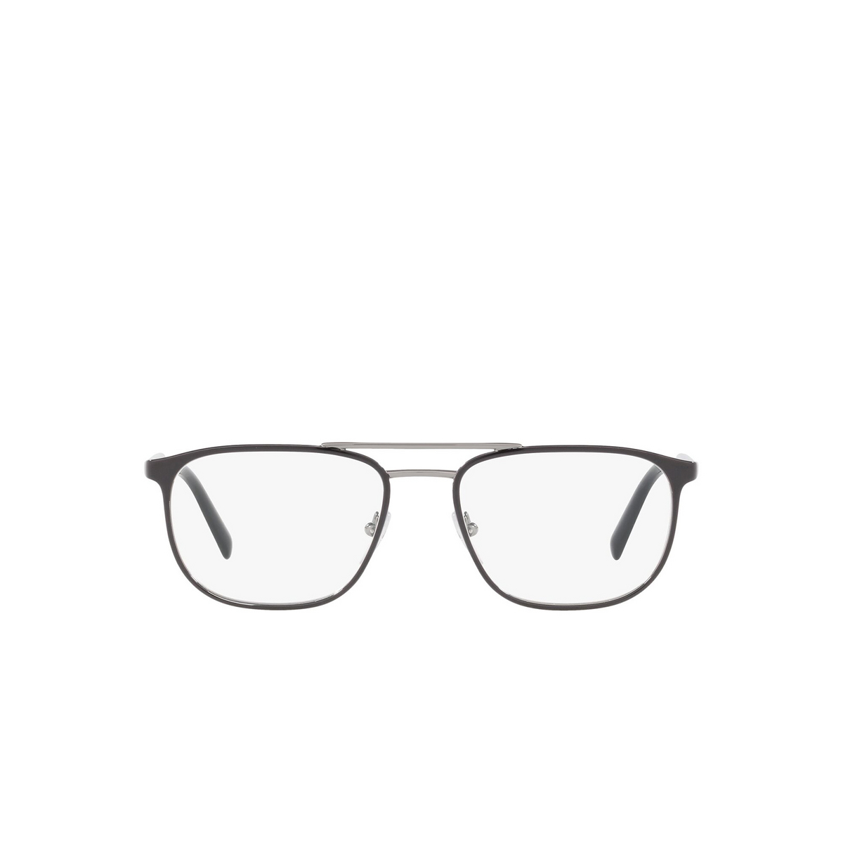 Prada® Square Eyeglasses: Conceptual PR 54XV color Top Black On Gunmetal YDC1O1 - front view.