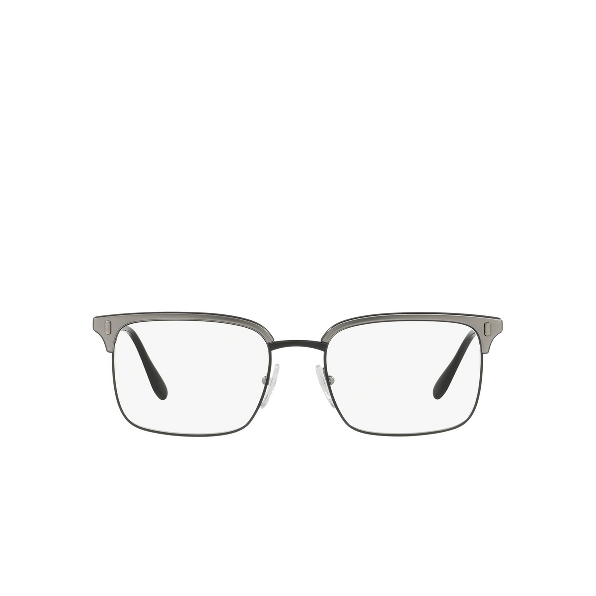 Prada® Rectangle Eyeglasses: Conceptual PR 55VV color Black / Matte Gunmetal 2781O1 - front view.