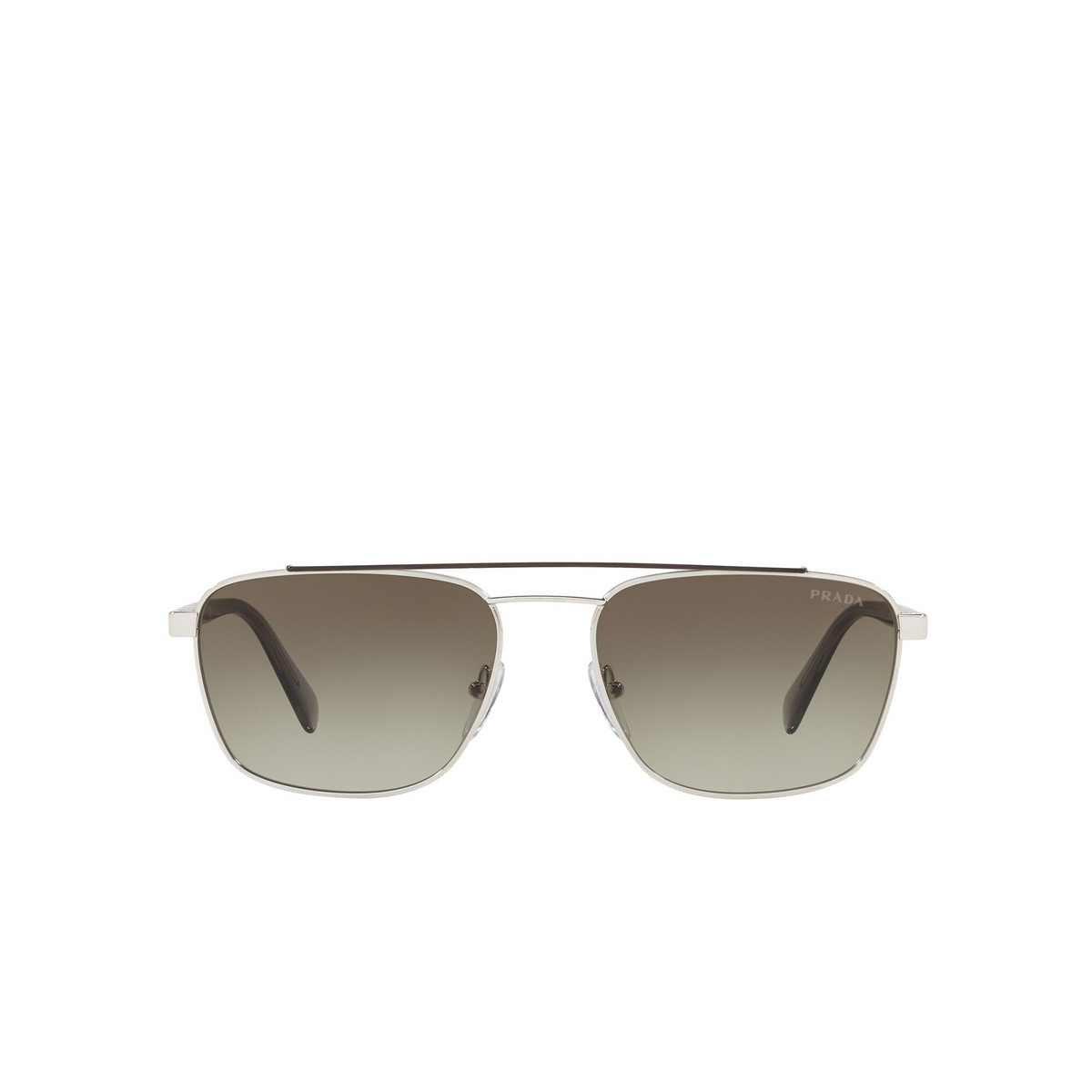 Prada® Square Sunglasses: Conceptual PR 61US color Brown / Silver Y7B5O2 - front view.