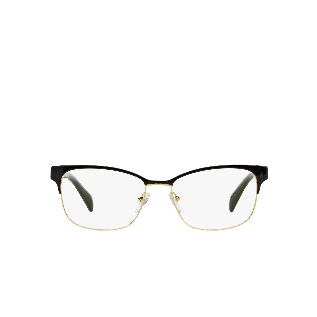 Prada CONCEPTUAL Eyeglasses QE31O1 Black on Pale Gold - front view