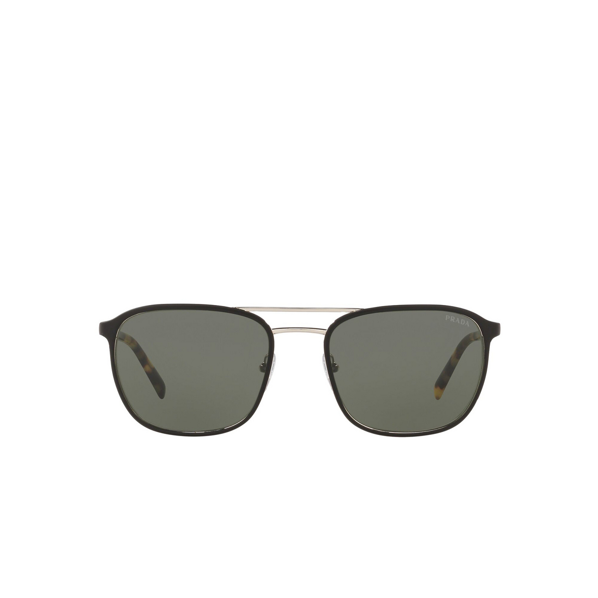 Prada® Square Sunglasses: Conceptual PR 75VS color Top Matte Black On Silver 5240B2 - front view.